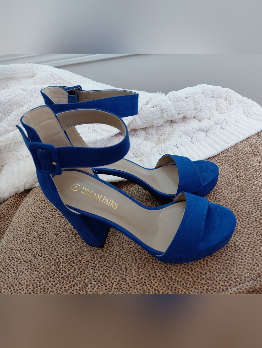 Dream Pairs Royal Blue Block Heel Sandals